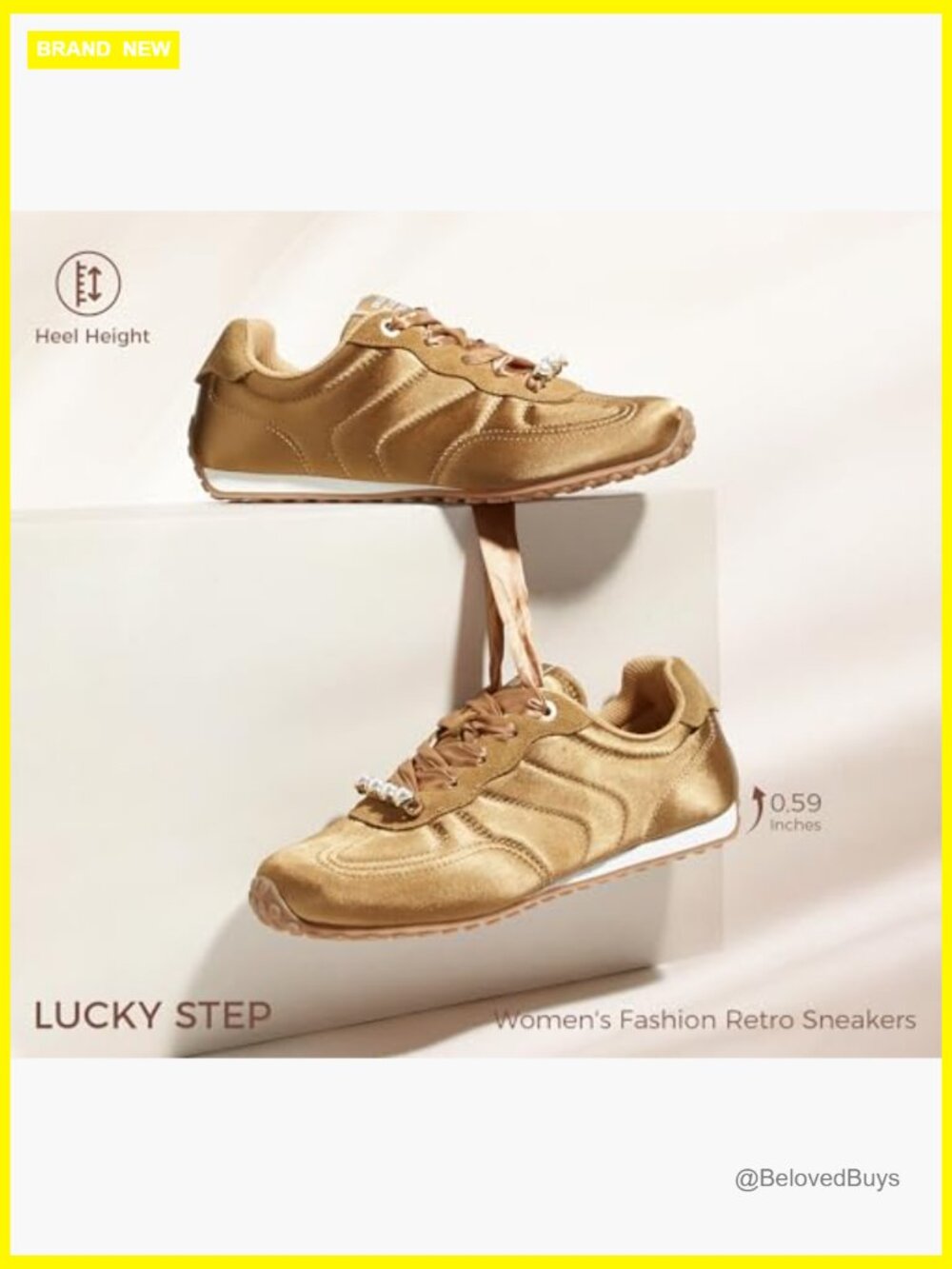 Non Slip Retro Fashion Sneakers with Satin Laces and Charms - Picture 5 of 6